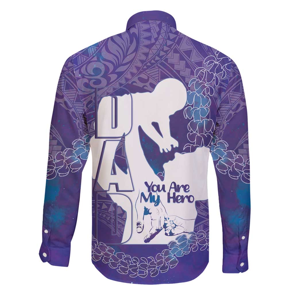 Purple Polynesia Father's Day Family Matching Tank Maxi Dress and Hawaiian Shirt Dad You Are My Hero