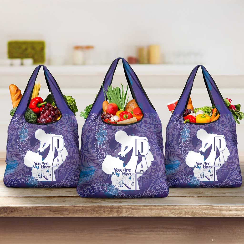 Purple Polynesia Father's Day Grocery Bag Dad You Are My Hero