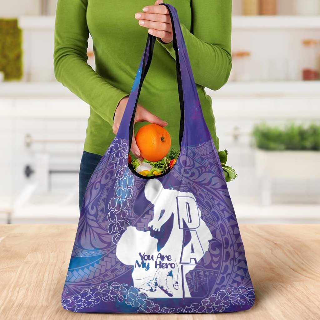 Purple Polynesia Father's Day Grocery Bag Dad You Are My Hero