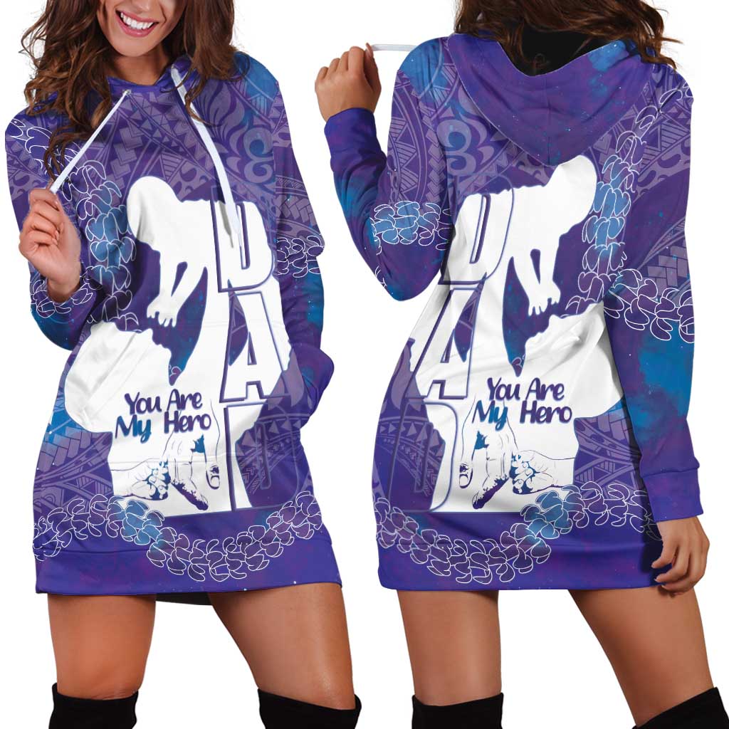 Purple Polynesia Father's Day Hoodie Dress Dad You Are My Hero