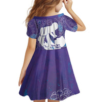 Purple Polynesia Father's Day Kid Short Sleeve Dress Dad You Are My Hero