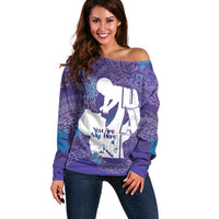 Purple Polynesia Father's Day Off Shoulder Sweater Dad You Are My Hero