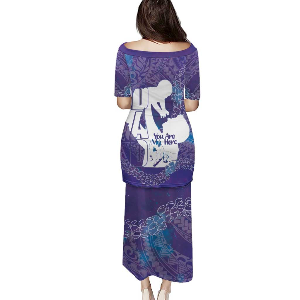 Purple Polynesia Father's Day Puletasi Dad You Are My Hero