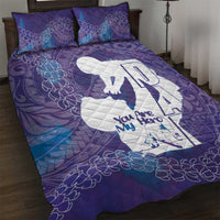 Purple Polynesia Father's Day Quilt Bed Set Dad You Are My Hero