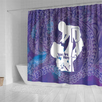 Purple Polynesia Father's Day Shower Curtain Dad You Are My Hero