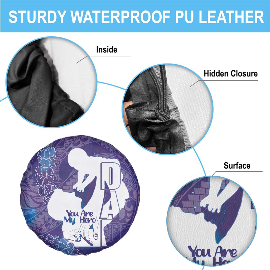 Purple Polynesia Father's Day Spare Tire Cover Dad You Are My Hero