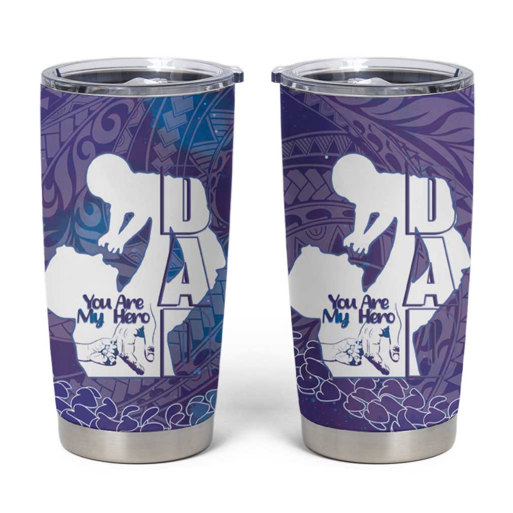 Purple Polynesia Father's Day Tumbler Cup Dad You Are My Hero