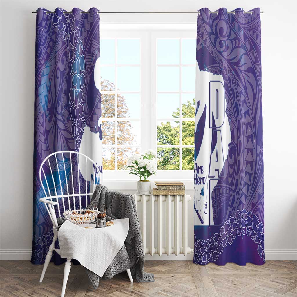 Purple Polynesia Father's Day Window Curtain Dad You Are My Hero