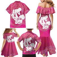 Pink Polynesia Father's Day Family Matching Mermaid Dress and Hawaiian Shirt Dad You Are My Hero LT14 - Polynesian Pride