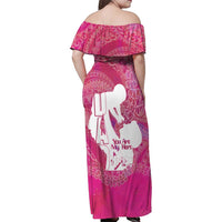 Pink Polynesia Father's Day Family Matching Off Shoulder Maxi Dress and Hawaiian Shirt Dad You Are My Hero LT14 - Polynesian Pride