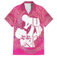 Pink Polynesia Father's Day Family Matching Off Shoulder Short Dress and Hawaiian Shirt Dad You Are My Hero LT14 Dad's Shirt - Short Sleeve Pink - Polynesian Pride