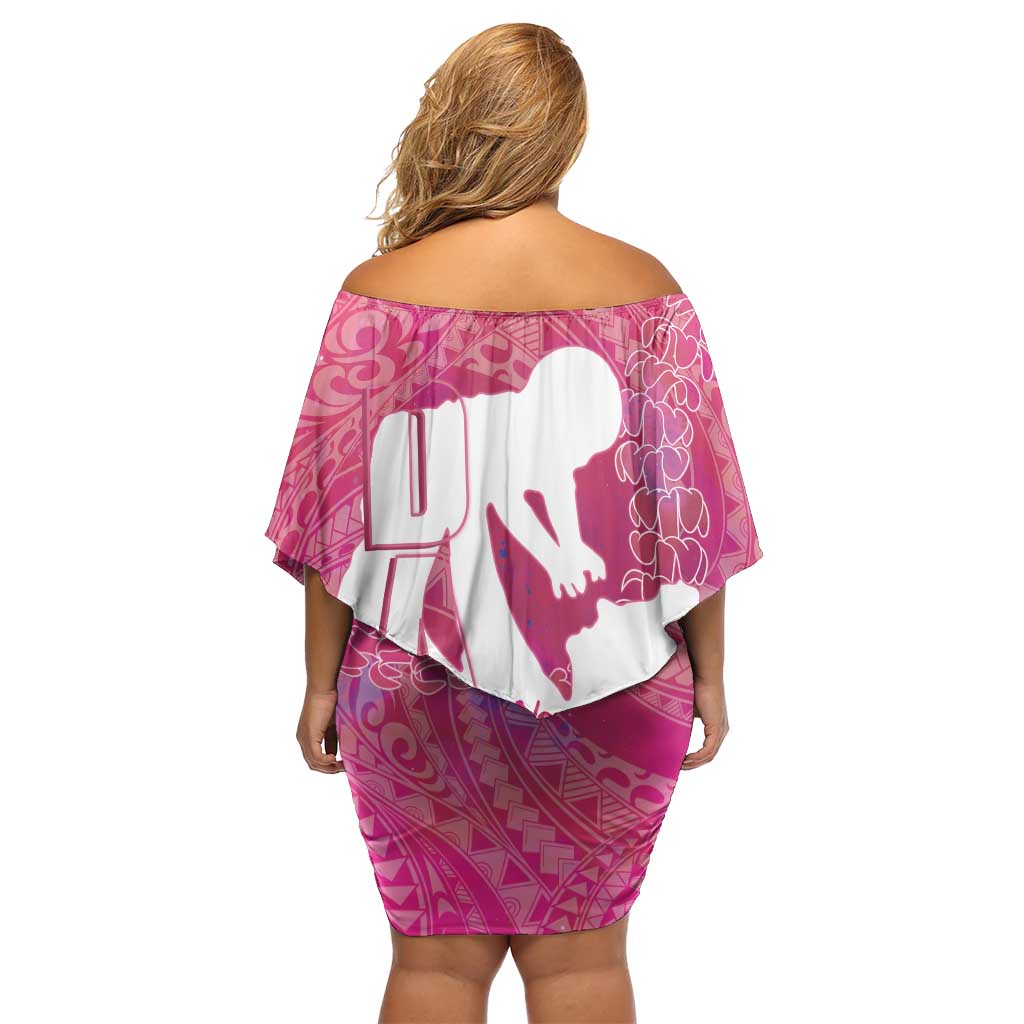 Pink Polynesia Father's Day Family Matching Off Shoulder Short Dress and Hawaiian Shirt Dad You Are My Hero LT14 - Polynesian Pride