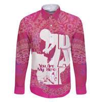 Pink Polynesia Father's Day Family Matching Summer Maxi Dress and Hawaiian Shirt Dad You Are My Hero LT14 Dad's Shirt - Long Sleeve Pink - Polynesian Pride