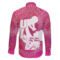 Pink Polynesia Father's Day Family Matching Summer Maxi Dress and Hawaiian Shirt Dad You Are My Hero LT14 - Polynesian Pride