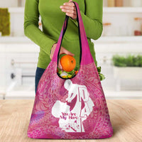 Pink Polynesia Father's Day Grocery Bag Dad You Are My Hero