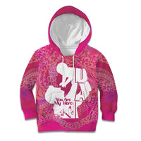 Pink Polynesia Father's Day Kid Hoodie Dad You Are My Hero