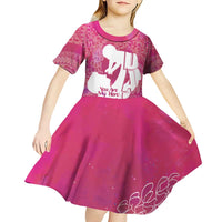 Pink Polynesia Father's Day Kid Short Sleeve Dress Dad You Are My Hero