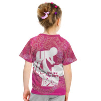 Pink Polynesia Father's Day Kid T Shirt Dad You Are My Hero