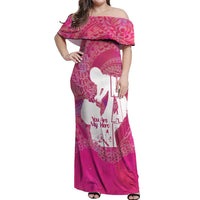 Pink Polynesia Father's Day Off Shoulder Maxi Dress Dad You Are My Hero