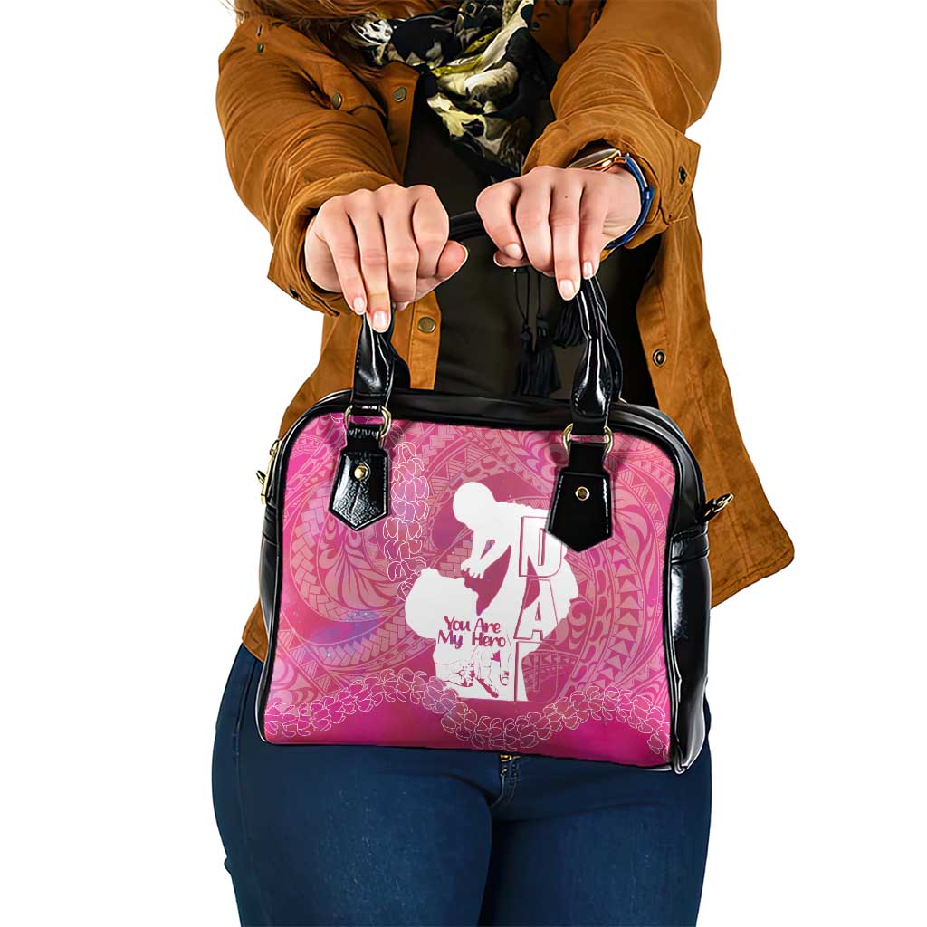Pink Polynesia Father's Day Shoulder Handbag Dad You Are My Hero