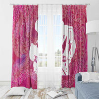 Pink Polynesia Father's Day Window Curtain Dad You Are My Hero