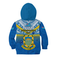 Tuvalu Independence Day Kid Hoodie Tuvaluan Proud 45th Anniversary Polynesian Pattern LT14 - Polynesian Pride