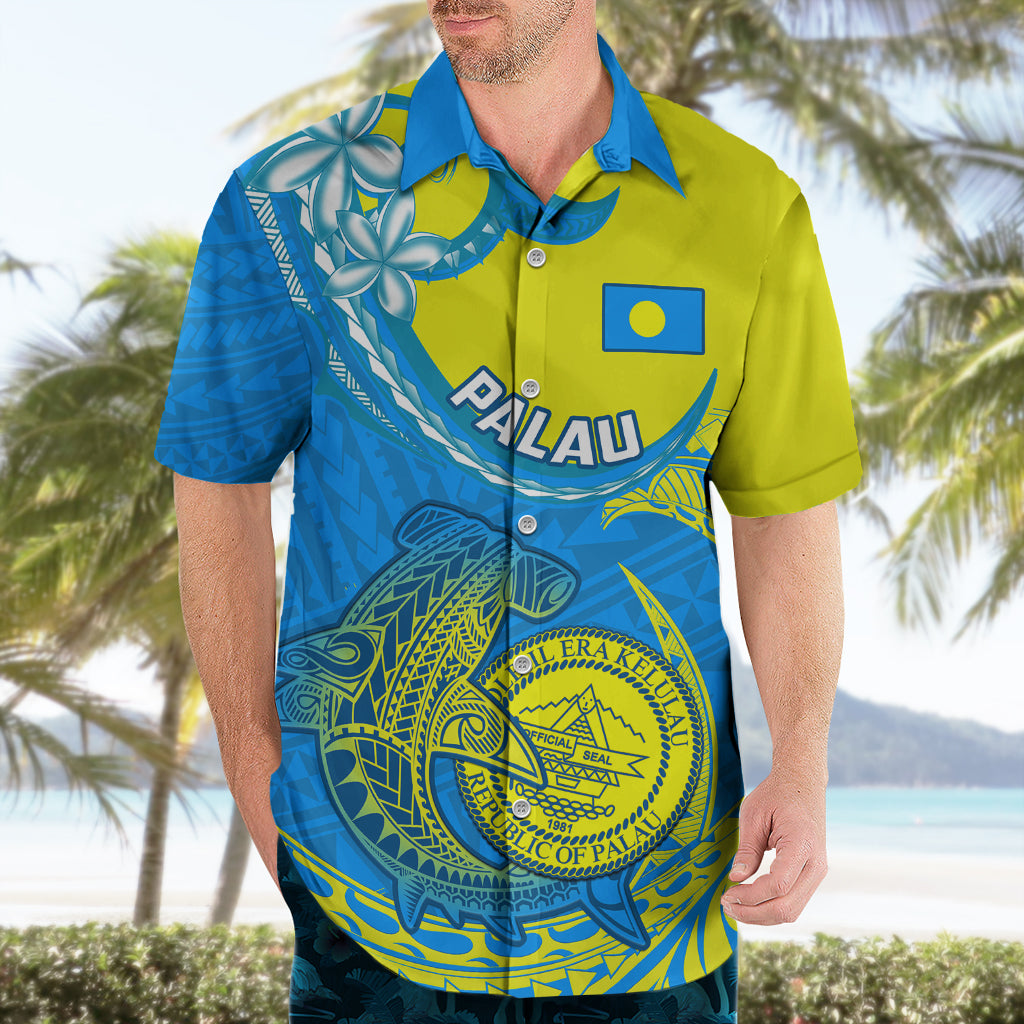 Palau Independence Day Hawaiian Shirt Happy 29th Anniversary Polynesian Hammerhead Shark LT14 - Polynesian Pride