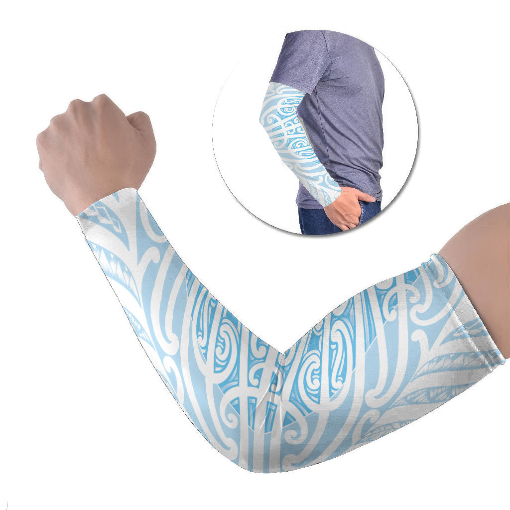 Blue New Zealand Puhoro Maori Tattoo Arm Sleeves