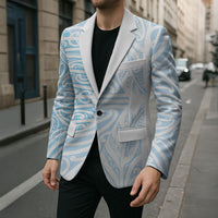 Blue New Zealand Puhoro Maori Tattoo Blazer