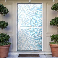 Blue New Zealand Puhoro Maori Tattoo Door Cover