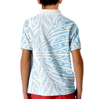 Blue New Zealand Puhoro Maori Tattoo Kid Polo Shirt