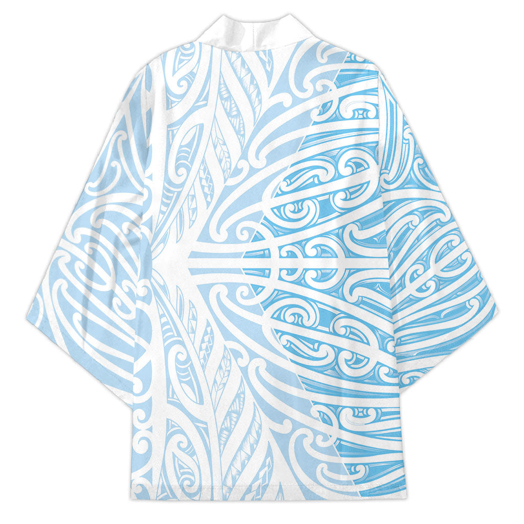 Blue New Zealand Puhoro Maori Tattoo Kimono