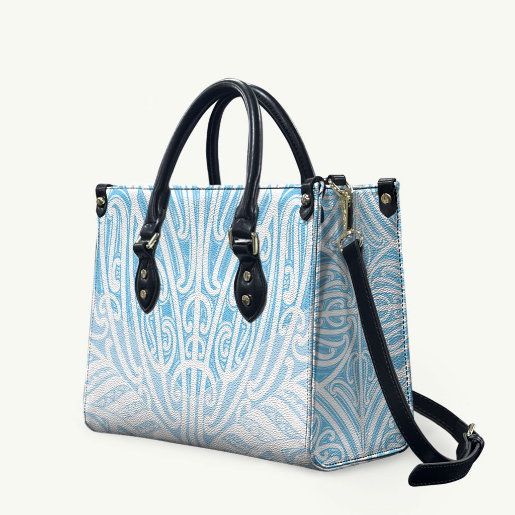 Blue New Zealand Puhoro Maori Tattoo Leather Bag