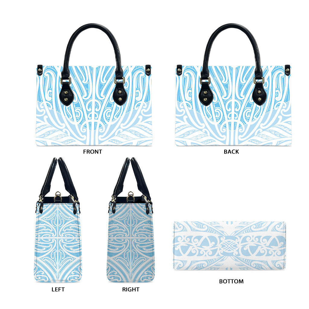 Blue New Zealand Puhoro Maori Tattoo Leather Bag