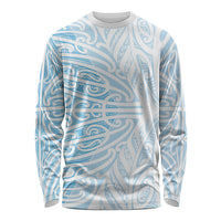 Blue New Zealand Puhoro Maori Tattoo Long Sleeve Shirt