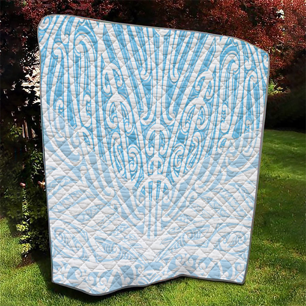 Blue New Zealand Puhoro Maori Tattoo Quilt