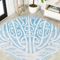 Blue New Zealand Puhoro Maori Tattoo Round Carpet