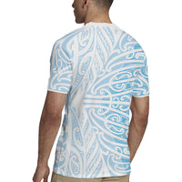 Blue New Zealand Puhoro Maori Tattoo Rugby Jersey