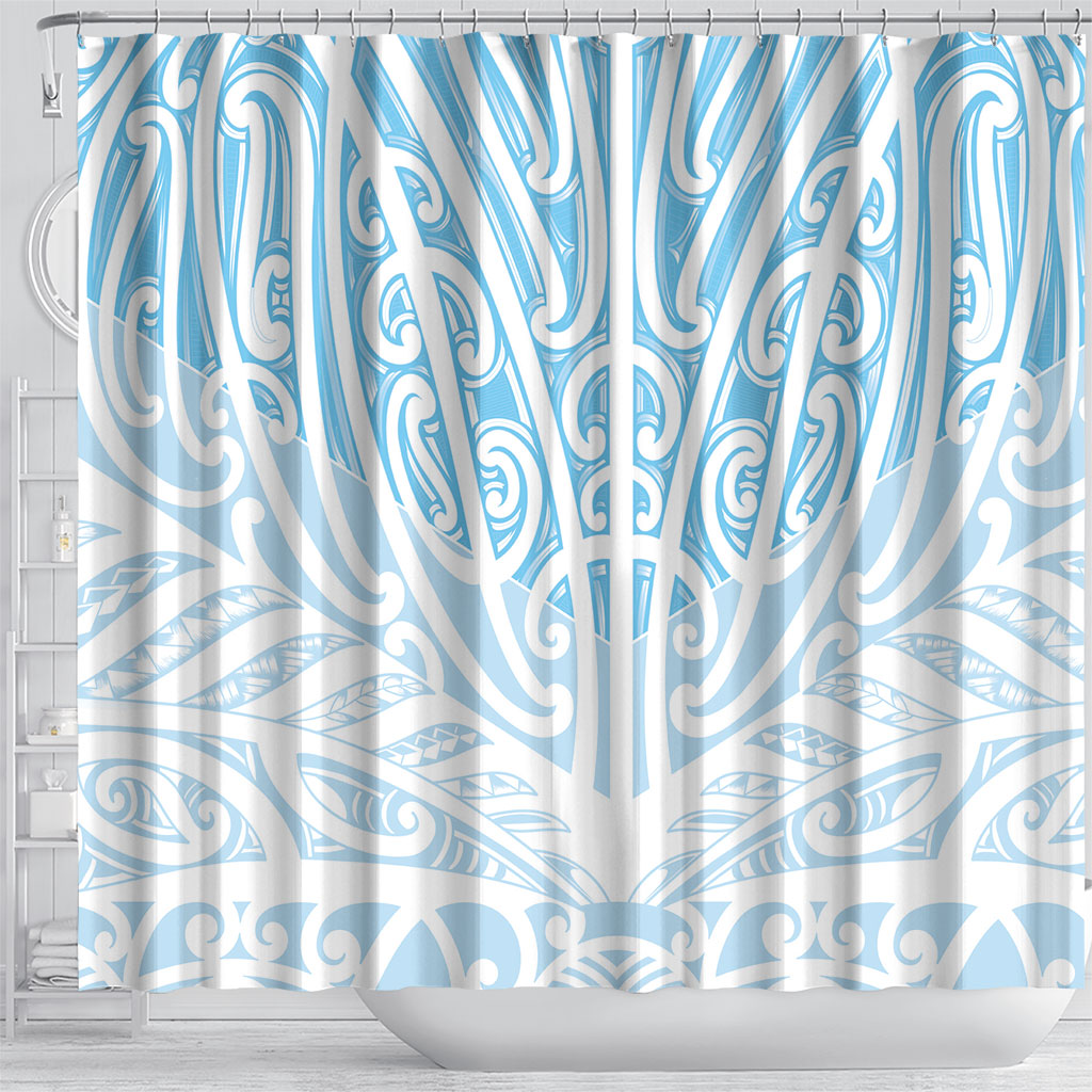 Blue New Zealand Puhoro Maori Tattoo Shower Curtain