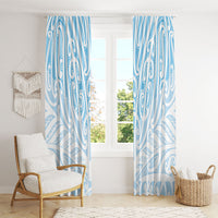 Blue New Zealand Puhoro Maori Tattoo Window Curtain