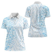 Blue New Zealand Puhoro Maori Tattoo Women Polo Shirt