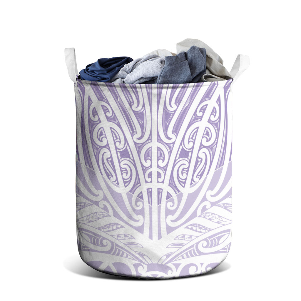 Purple New Zealand Puhoro Maori Tattoo Laundry Basket