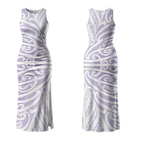 Purple New Zealand Puhoro Maori Tattoo Couples Matching Tank Maxi Dress and Hawaiian Shirt LT14 - Polynesian Pride