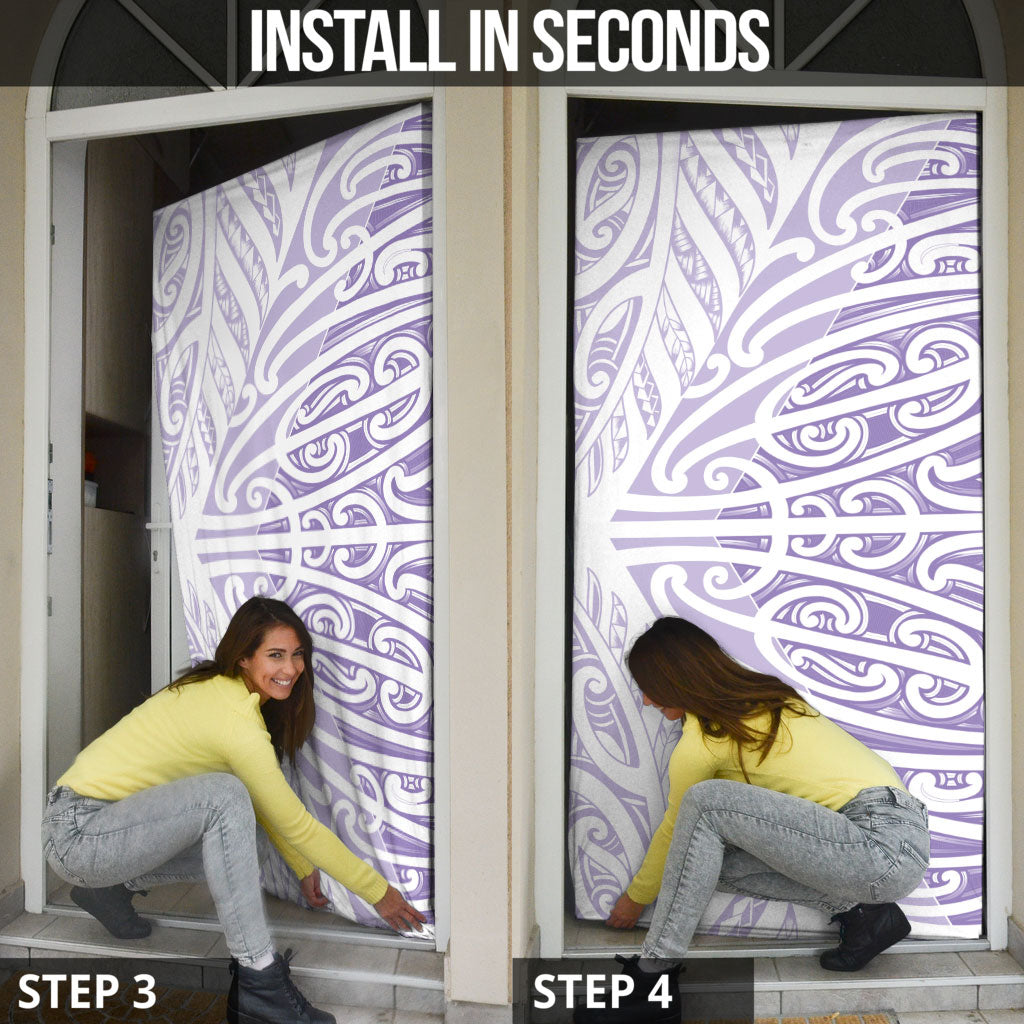 Purple New Zealand Puhoro Maori Tattoo Door Cover