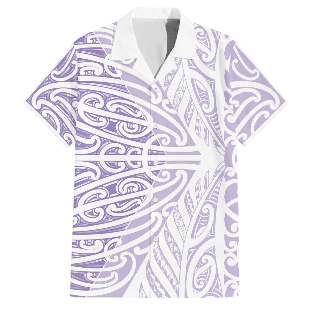 Purple New Zealand Puhoro Maori Tattoo Family Matching Mermaid Dress and Hawaiian Shirt