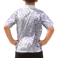Purple New Zealand Puhoro Maori Tattoo Family Matching Summer Maxi Dress and Hawaiian Shirt