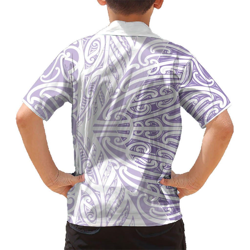 Purple New Zealand Puhoro Maori Tattoo Family Matching Tank Maxi Dress and Hawaiian Shirt