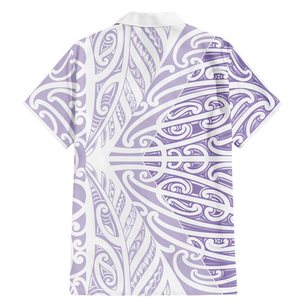 Purple New Zealand Puhoro Maori Tattoo Family Matching Tank Maxi Dress and Hawaiian Shirt