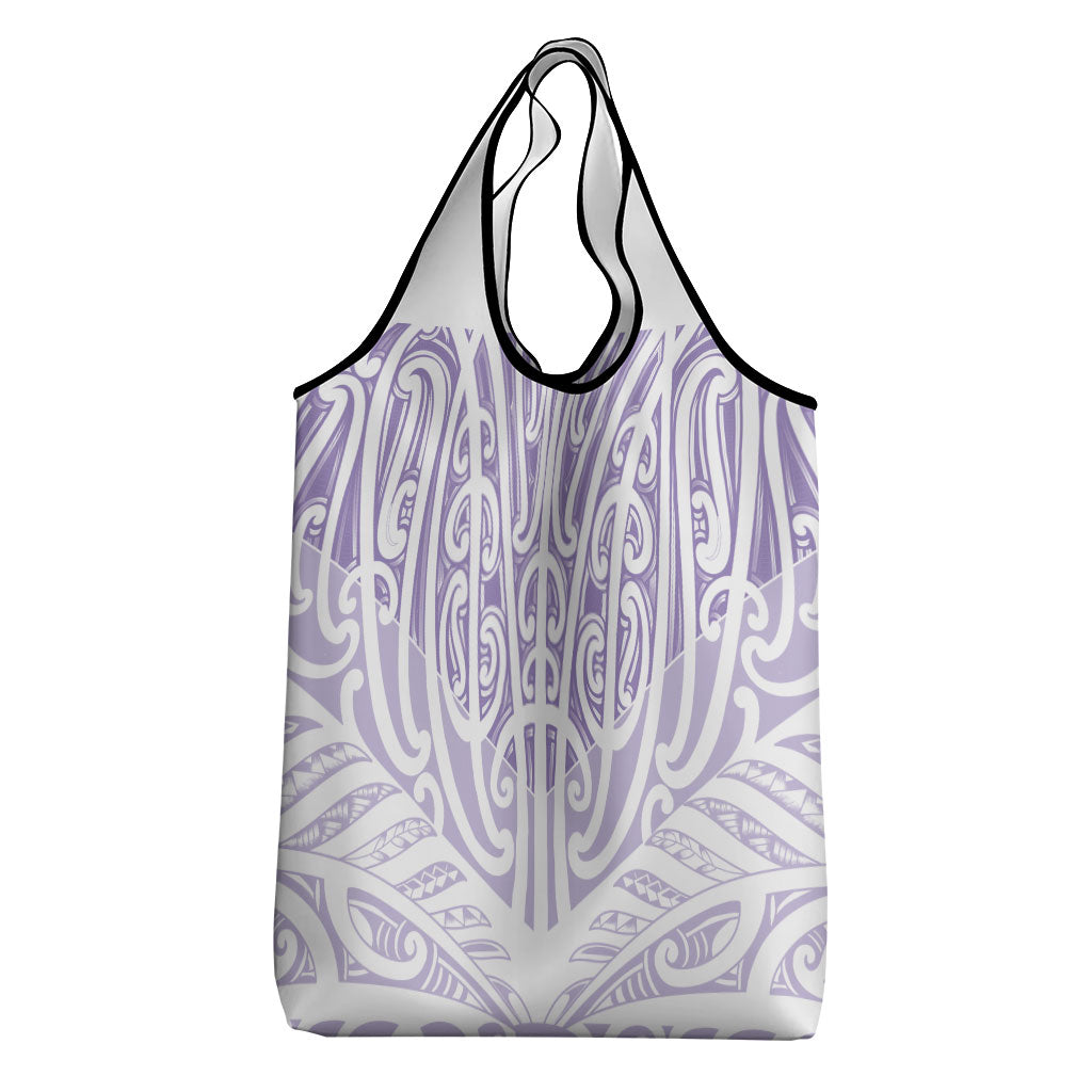 Purple New Zealand Puhoro Maori Tattoo Grocery Bag