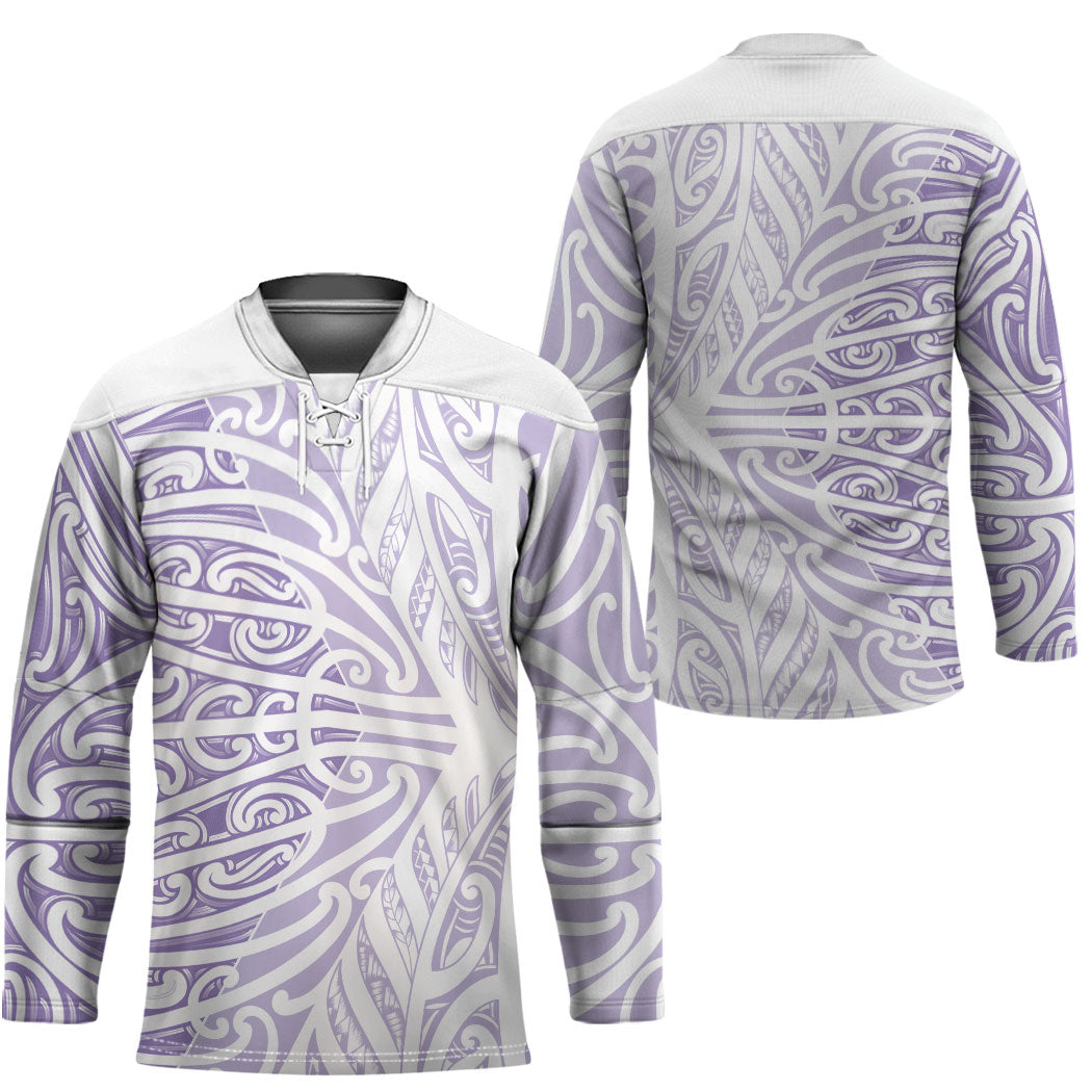 Purple New Zealand Puhoro Maori Tattoo Hockey Jersey